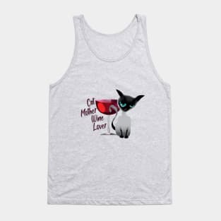 Cat mother wine lover Tank Top